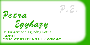 petra egyhazy business card